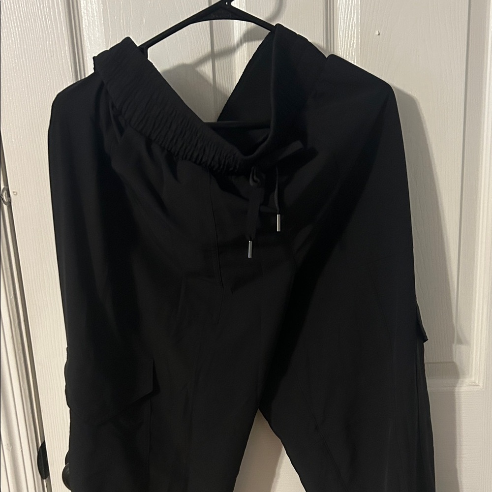 SPANX Black Drawstring Track Joggers
